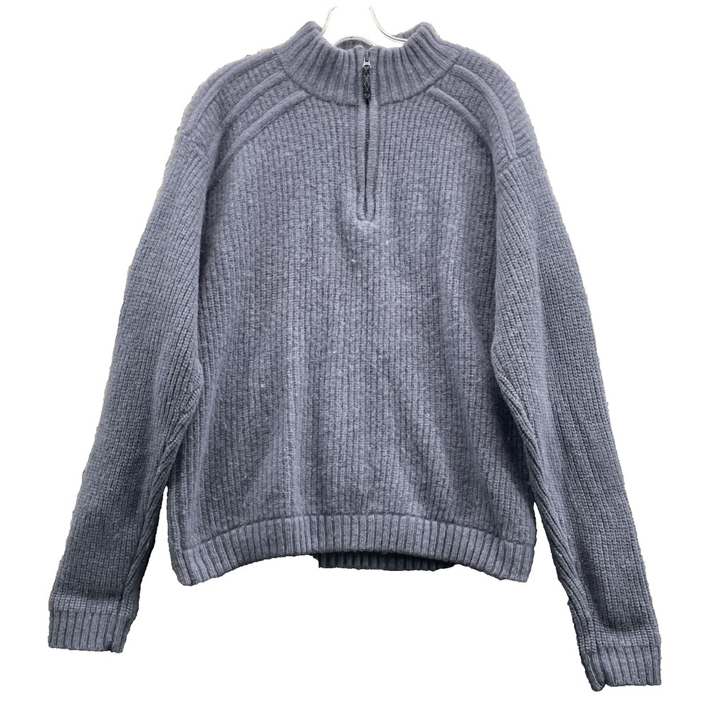Vintage Columbia 100% Wool Sweater Men Large 1/4 Zip Golf Travel Gorpcore Office